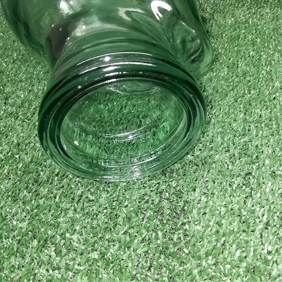 Vintage Blue Green Tint Heavy Glass Mannequin Head Wig Hat Display - Picture 6 of 7